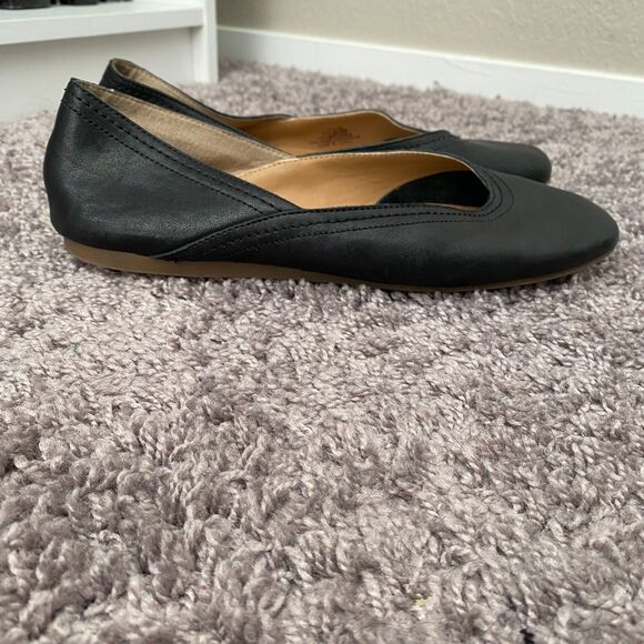 LUCKY BRAND Alba Black Leather Flats Size 7.5 - Picture 3 of 16